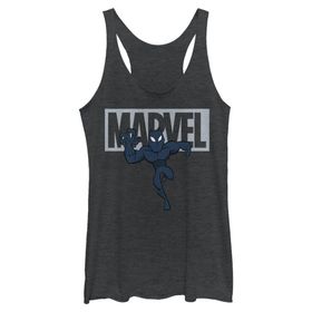 Marvel Klasik Brick Panther Racerback Black Heather Kadın Atlet