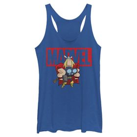Marvel Klasik Brick Thor Racerback Royal Blue Heather Kadın Atlet