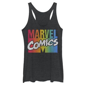 Marvel Klasik Çizgi Roman Spektrum Logolu Askılı Black Heather Kadın Atlet