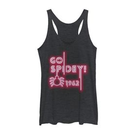 Marvel Klasik Go Spidey Racerback Black Heather Kadın Atlet
