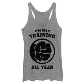Marvel Klasik Hulk Antrenman Sembolü Racerback Gray Heather Kadın Atlet