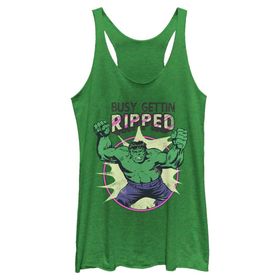 Marvel Klasik Hulk Smash Heart Racerback Envy Green Kadın Atlet