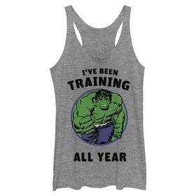 Marvel Klasik Hulk Yıl Antrenman Racerback Kolsuz Gri Heather Kadın Atlet