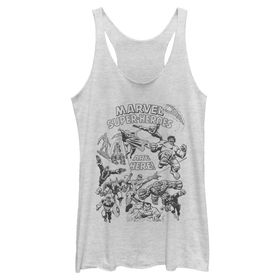 Marvel Klasik Kahramanlar Racerback White Heather Kadın Atlet
