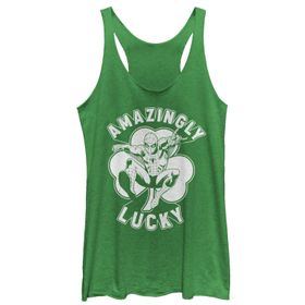 Marvel Klasik Lucky Spidey Racerback Envy Green Kadın Atlet