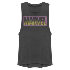 Marvel Klasik Neon Logolu Kolsuz Charcoal Kadın Atlet