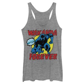 Marvel Klasik Panther Battles Racerback Gray Heather Kadın Atlet