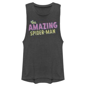 Marvel Klasik Retro Logolu Kolsuz Charcoal Kadın Atlet