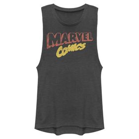 Marvel Klasik Retro Logolu Kolsuz Charcoal Kadın Atlet