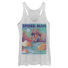 Marvel Klasik Şehir Sahnesi Racerback White Heather Kadın Atlet
