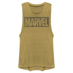 Marvel Klasik Yıldızlı Logolu Kolsuz Gold Heather Kadın Atlet