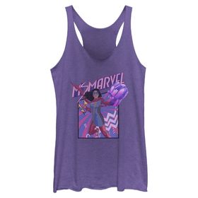 Marvel Ms Fist Panel Racerback Purple Heather Kadın Atlet
