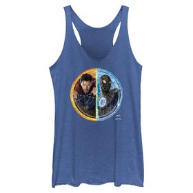 Marvel Örümcek Adam No Way Home Spidey Garip Daire Üçlü Karışım Racerback Katmanlı Royal Blue Heather Kadın Atlet