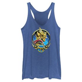 Marvel Thor Love Thunder Çizgi Roman Yuvarlak Rozet Racerback Royal Blue Heather Kadın Atlet