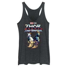 Marvel Thor Love Thunder Rainbow Goats Askılı Black Heather Kadın Atlet