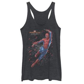 Marvel Traveling Spidy Racerback Black Heather Kadın Atlet