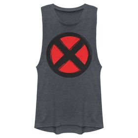 Marvel Universe Woodcut Xmen Kolsuz Denim Blue Heather Kadın Atlet