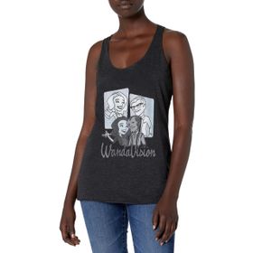 Marvel Wandavision Karakter Panelleri Racerback Black Heather Kadın Atlet