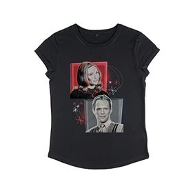 Marvel Wandavision Retro Boxups Rulolu Kollu Siyah Kadın T-shirt