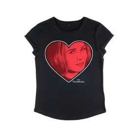 Marvel Wandavision Wanda Love Women's Rolled Sleeve Siyah Kadın T-shirt