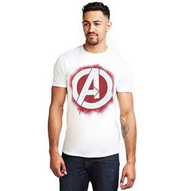 Marvel Yenilmezler Şablon Logo Beyaz Tişört