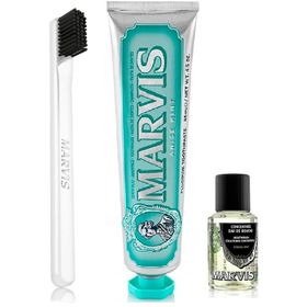 Marvis 85 ml Anise Mint Diş Macunu + Yumuşak Diş Fırçası + 30 ml Konsantre Ağız Gargarası