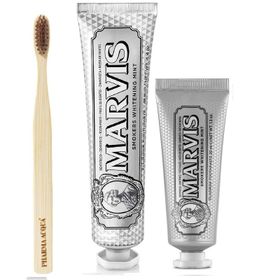 Marvis 85+25 ml Smokers Whitening Mint Nane Aromalı Beyazlatma Doğal Diş Macunu + Pharma Acqua Bambu Diş Fırçası