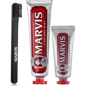 Marvis Cinnamon Mint 3'lü 85 ml + 25 ml Diş Macunu + Marvis Orta Sert Diş Fırçası