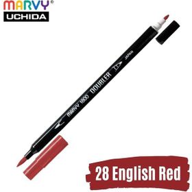 Marvy 1800-28 Ingiliz Kırmızısı Çift Uçlu Brush Pen Fırça Kalem