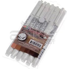 Marvy For Sketching Kahve Tonlar Fırça Uçlu Kalem 6'lı Set