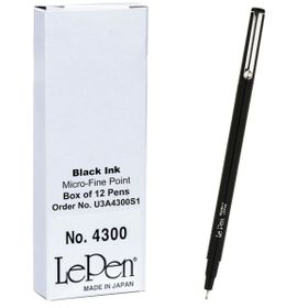 Marvy Le Pen 4300 Extra Fine Uç Metal Klips 0.3 mm Uç Black Kalem