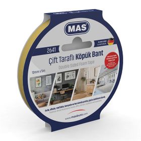 Mas 2641 12 mm x 5 m Çift Taraflı Köpük Bant