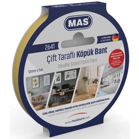 Mas 2641 12 mm x 5 m Çift Taraflı Köpük Bant