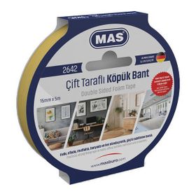 Mas 2642 15 mm x 5 m Çift Taraflı Köpük Bant