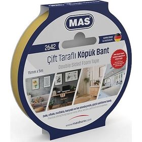 Mas 2642 15 mm x 5 m Çift Taraflı Köpük Bant