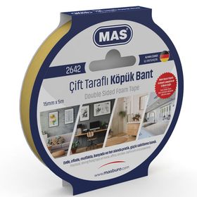 Mas 2642 15 mm x 5 m Çift Taraflı Köpük Bant