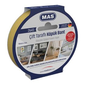 Mas 2643 19 mm x 5 m Çift Taraflı Köpük Bant