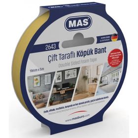 Mas 2643 19 mm x 5 m Çift Taraflı Köpük Bant