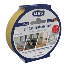 Mas 2644 25 mm x 5 m Çift Taraflı Köpük Bant