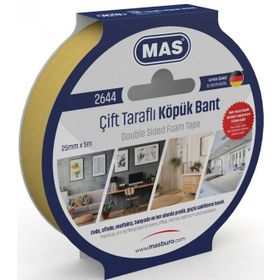 Mas 2644 25 mm x 5 m Çift Taraflı Köpük Bant