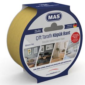 Mas 2646 50 mm x 5 m Çift Taraflı Köpük Bant