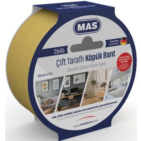 Mas 2646 50 mm x 5 m Çift Taraflı Köpük Bant