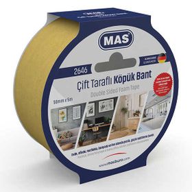 Mas 2646 50x5 mt Çift Taraflı Köpük Bant