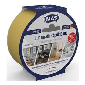 Mas 2646 50x5 mt Çift Taraflı Köpük Bant