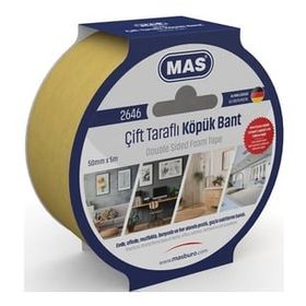 Mas 2646 50x5 mt Çift Taraflı Köpük Bant
