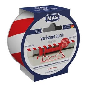 Mas 2653 50 mm x 27 mt Kırmızı Beyaz Yer İşaretleme Bandı