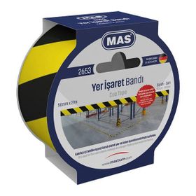 Mas 2653 50 mm x 27 mt Sarı Siyah Yer İşaretleme Bandı