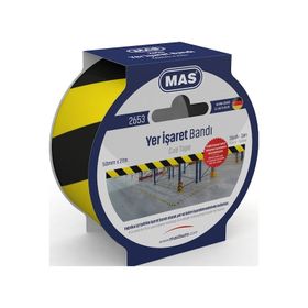 Mas 2653 50 mm x 27 mt Sarı Siyah Yer İşaretleme Bandı
