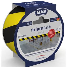 Mas 2653 50 mm x 27 mt Sarı Siyah Yer İşaretleme Bandı