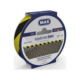Mas 2654 25 mm x 5 m Sarı Siyah Kaydırmaz Bant